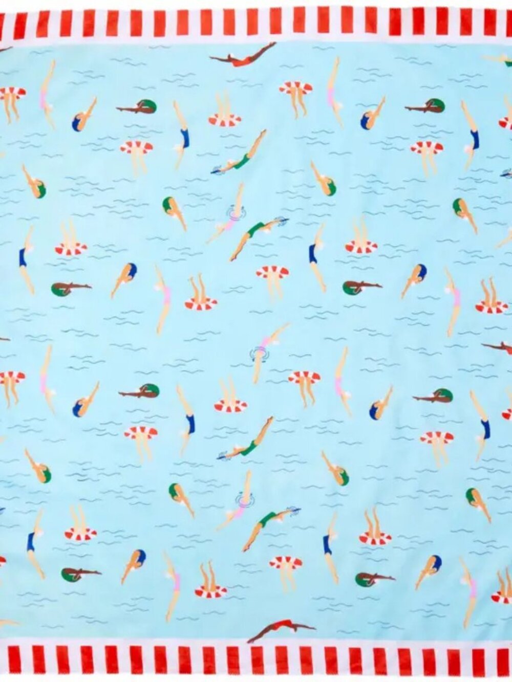 Olivia Square Scarf Swimmer Print  NEW